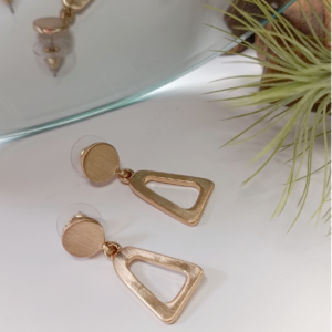 Golden Open Triangle Earrings