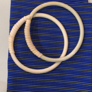 Deep Blue Striped Cloth Handle Bag