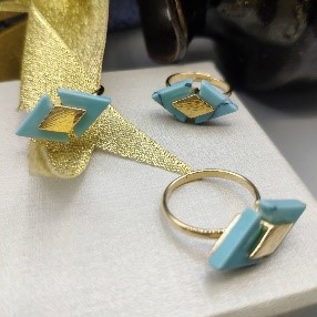 Blue Acrylic Square Ring