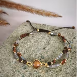 Bronze Brown Beaded Adjustable Bracelet