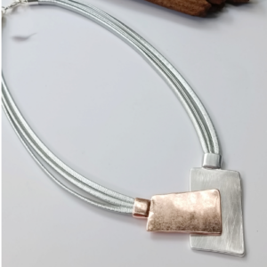Rose Gold Silver Bar Necklace
