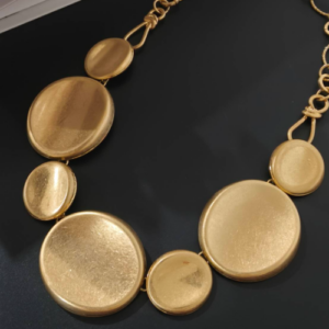 Gold Disc Collar Necklace