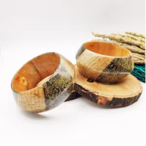 Natural Wood Bangle Bracelet