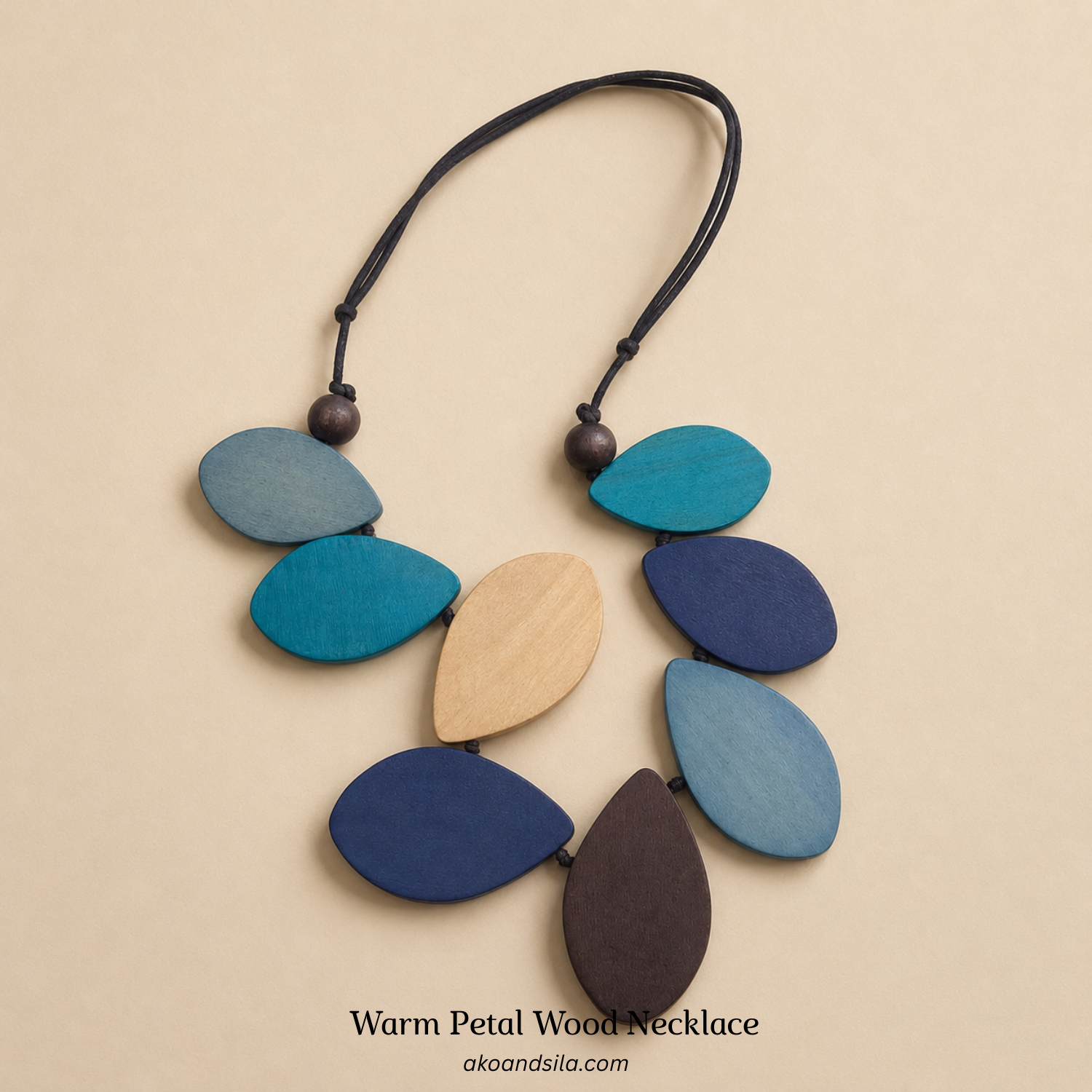 Warm Petal Wood Necklace - Image 3