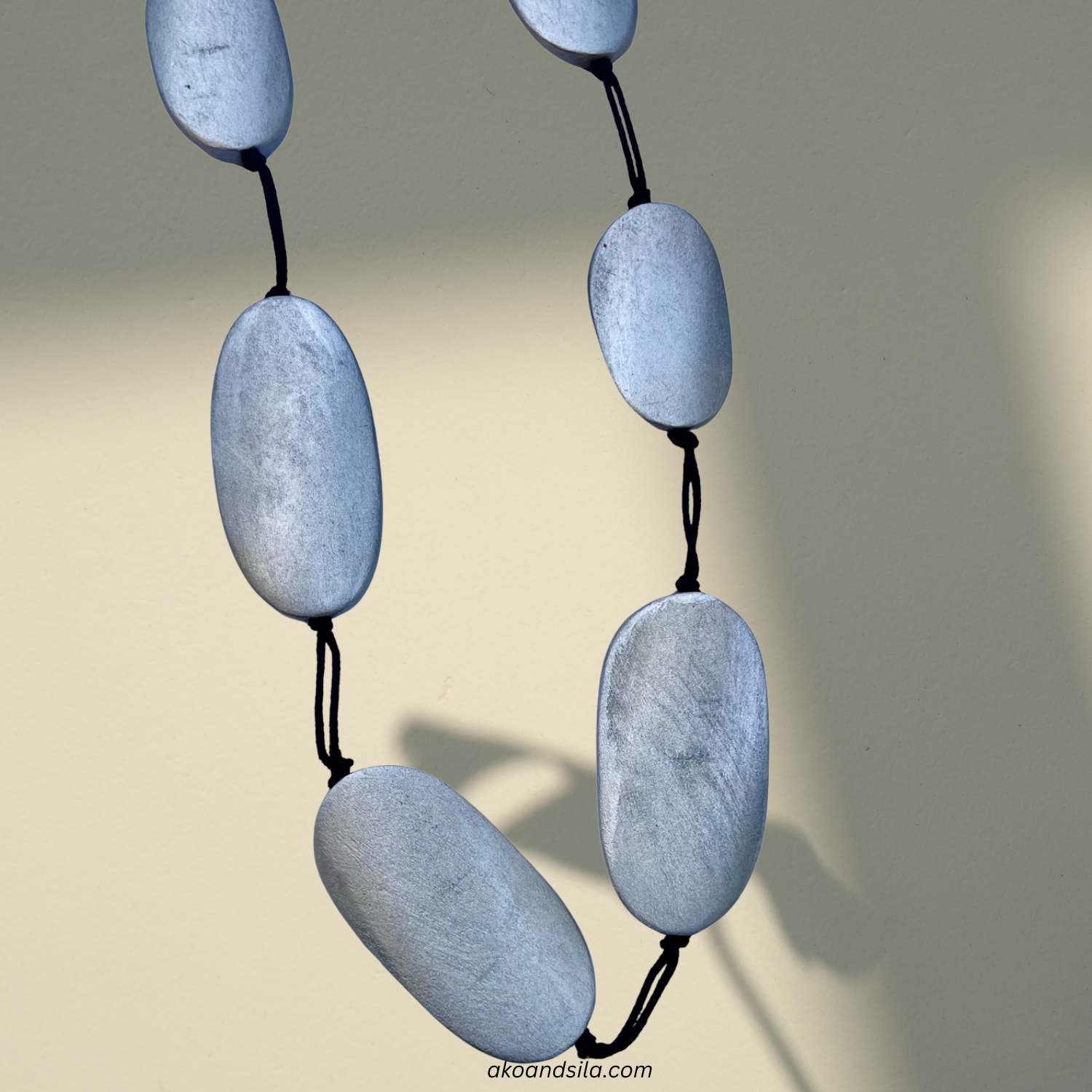 Grey Pebble Link Necklace - Image 5