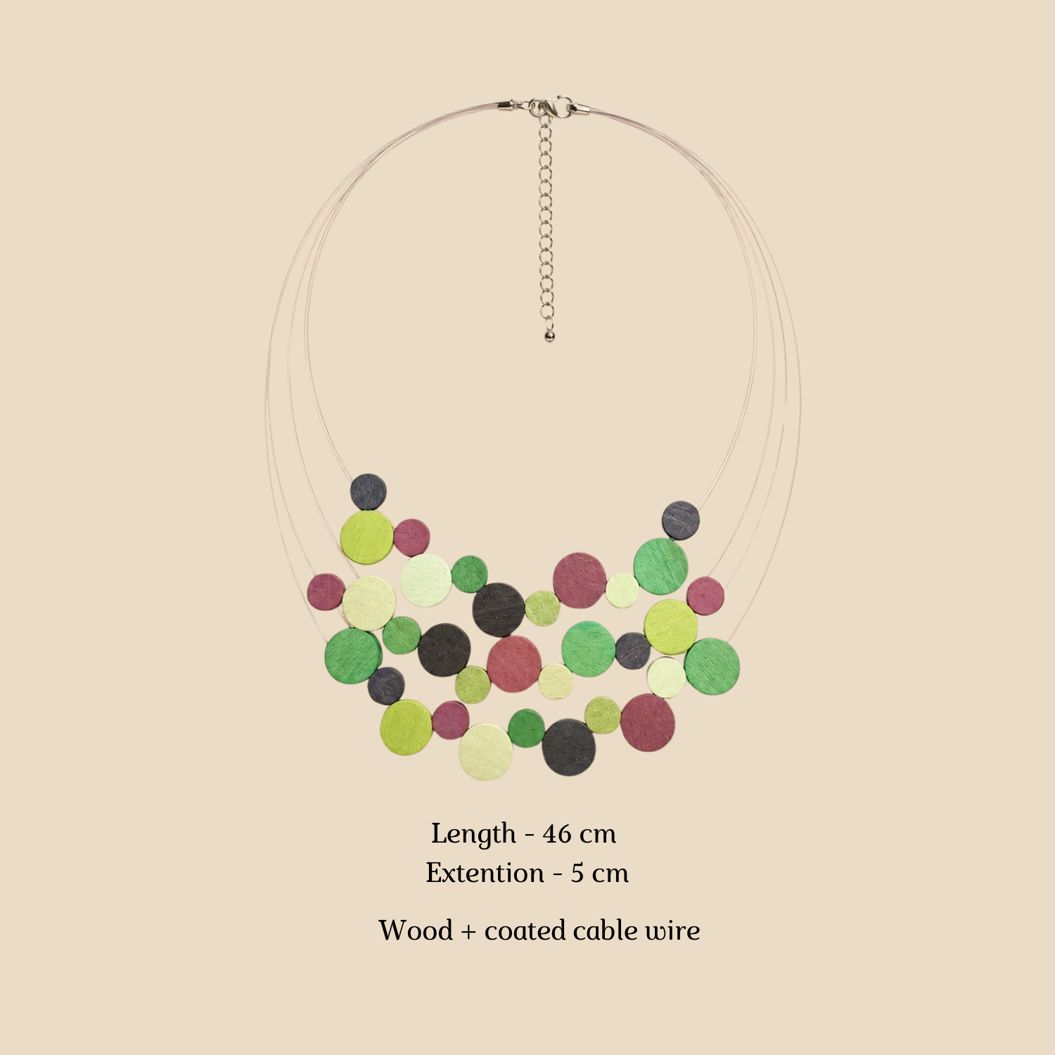 Pastel Disc Bib Necklace - Image 2
