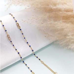 Navy Infinity Bead Bracelet