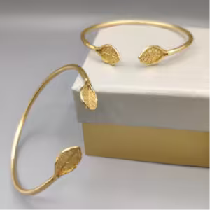 Gold Leaf Open Cuff Bracelet