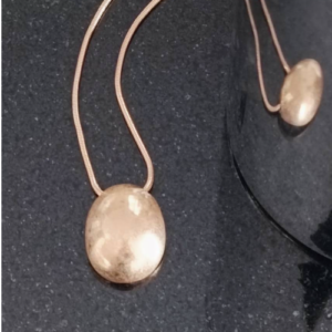 Rose Gold Oval Disc Necklace