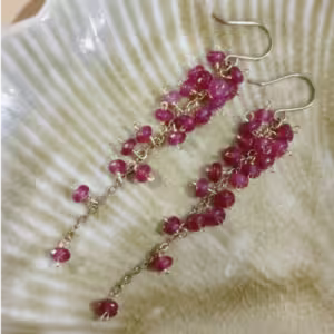 Pink Crystal Tassel Earrings