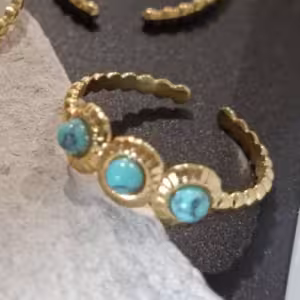 Triple Crystal Lagoon Ring