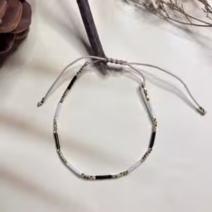 Black Acrylic Beaded Bracelet