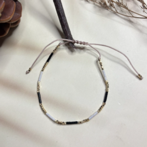 Black Acrylic Beaded Bracelet