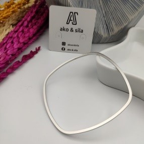 Silver Organic Square Bangle