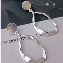 Silver Organic Frame Earrings