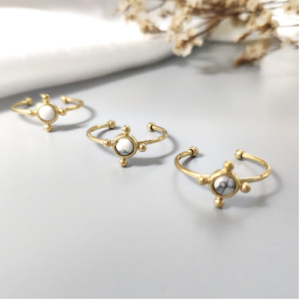 White Stone Open Ring