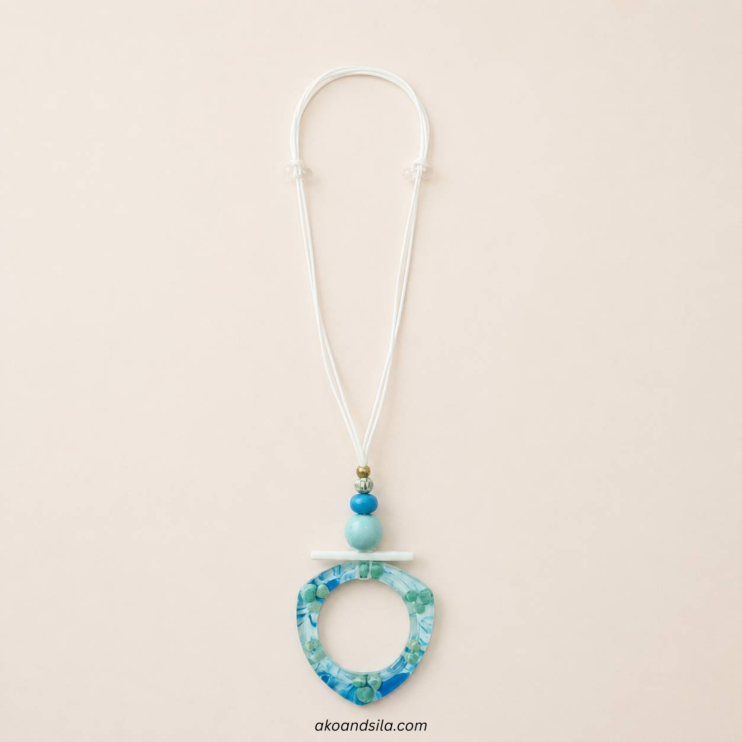 Blue Open Pendant Necklace - Image 2