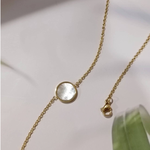 Gold Pearl Chain Bracelet