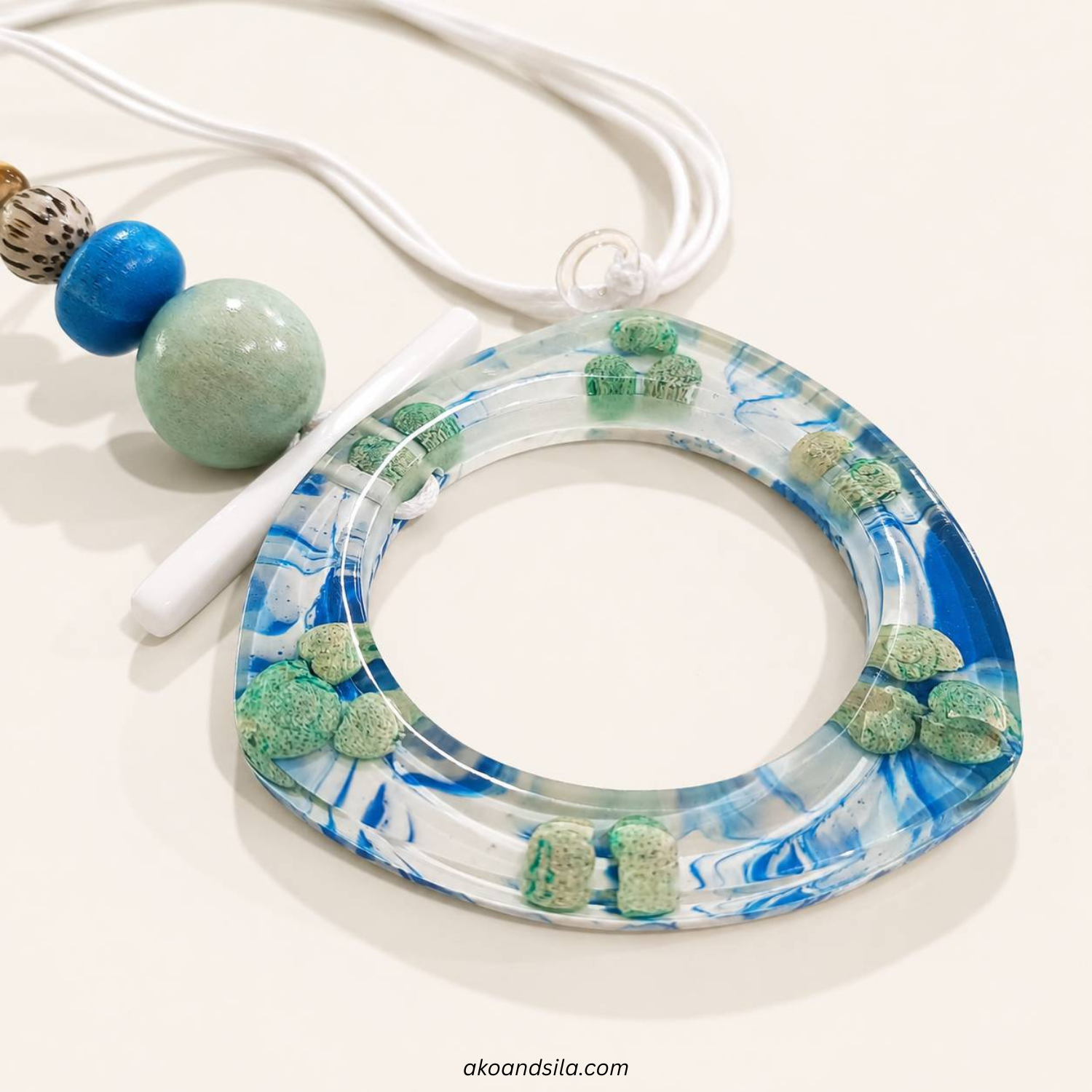 Blue Open Pendant Necklace - Image 3