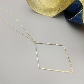 Gold Open Diamond Pendant Necklace