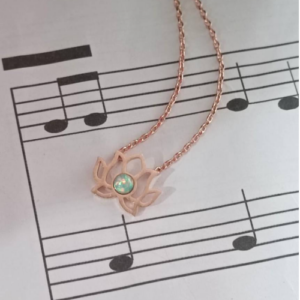 Rose Gold Lotus Stone Necklace