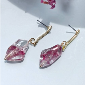 Pink Marquise Acrylic Earrings