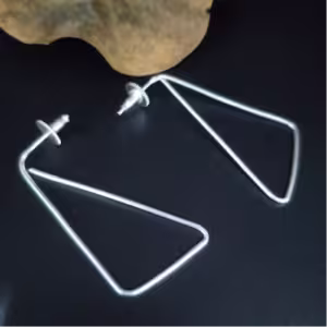 Silver Open Triangle Earrings