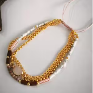 White Double Strand Beaded Bracelet