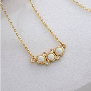 Gold Pearl Cluster Necklace
