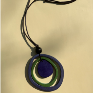 Layered Ring Wood Necklace