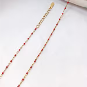 Red Beaded Chain Bracelet