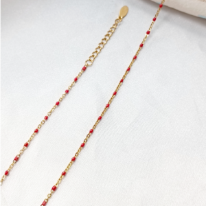 Red Beaded Chain Bracelet