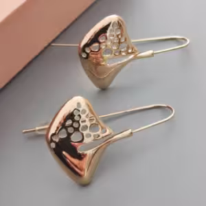 Gold Crystal Pyramid Drop Earrings