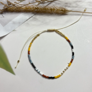 Yellow Black Beaded Bracelet
