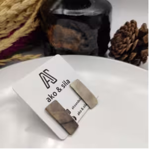 Neutral Rectangular Stud Earrings