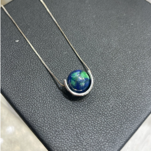 Blue Opal Teardrop Necklace