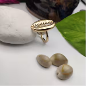 Gold Cowrie Shell Ring