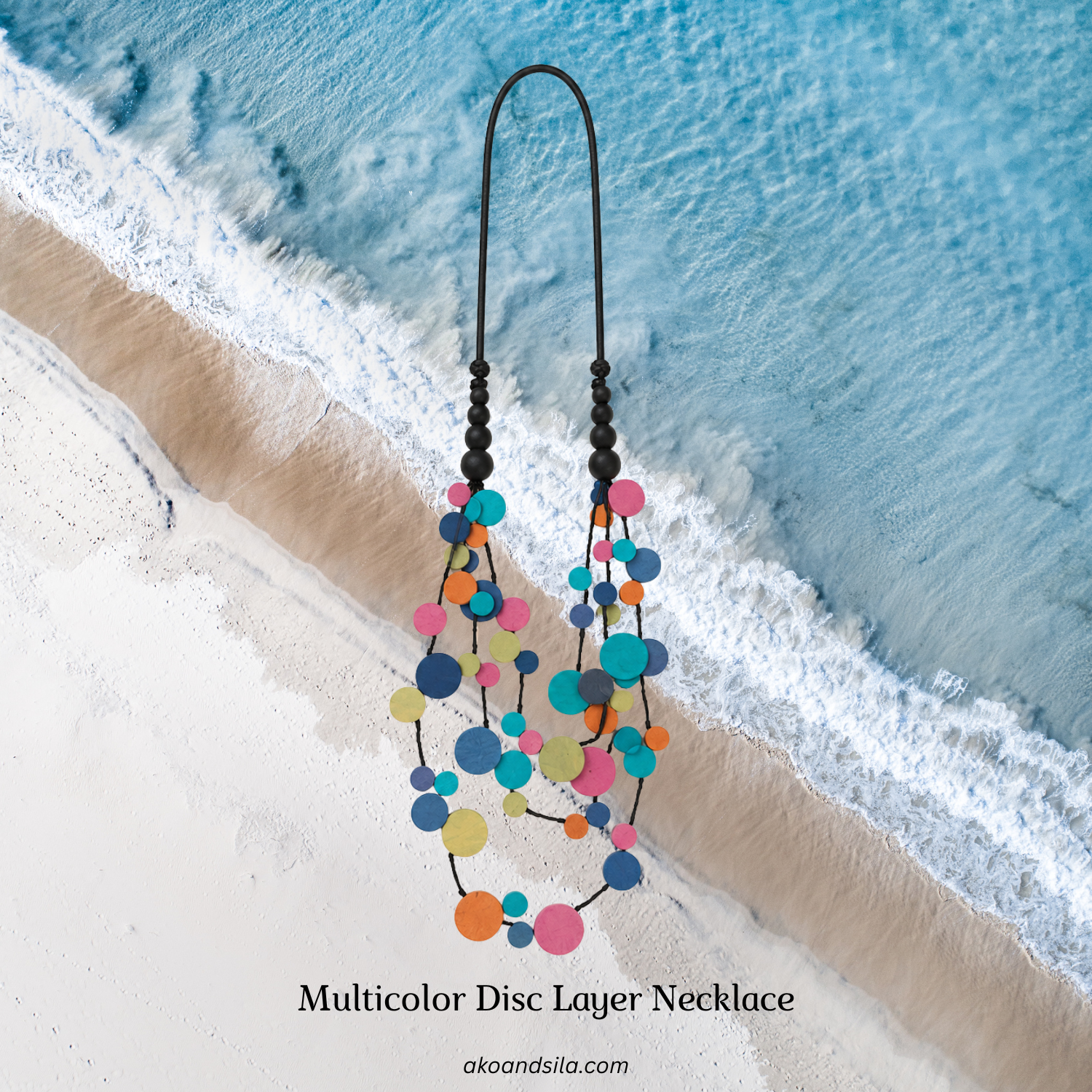 Multicolor Disc Layer Necklace - Image 3