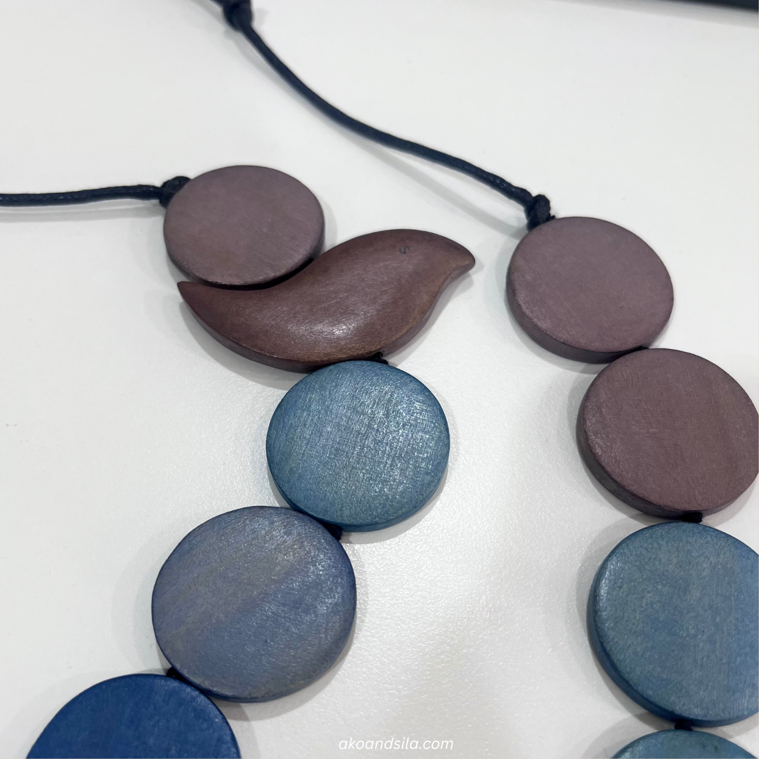 Neutral Bird Wood Necklace - Image 2