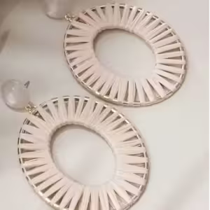 White Sunburst Earrings