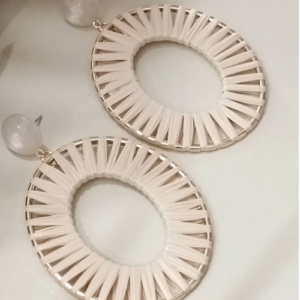 White Sunburst Earrings