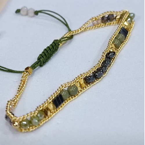 Lime Green Stone Wrap Bracelet