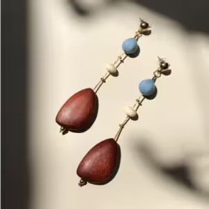 Wooden Teardrop Earrings