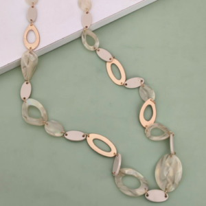 Neutral Marbled Acrylic Link Necklace
