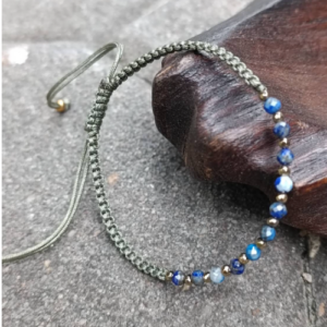 Blue Grey Accent Beaded Bracelet