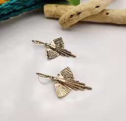 Gold Layered Fan Drop Earrings