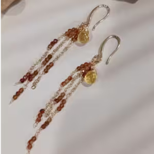 Soft Radiance Carnelian Tassel Earrings