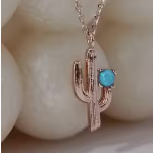 Rose Gold Cactus Necklace