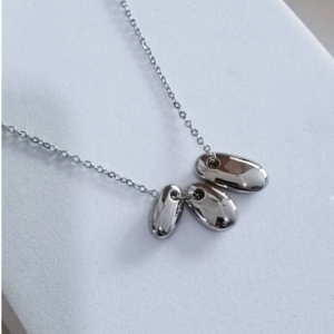 Silver Pebble Drop Necklace