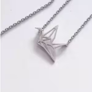 Silver Origami Bird Necklace